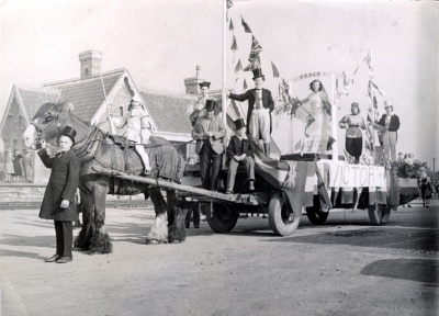 Peace Celebration parade in 1945